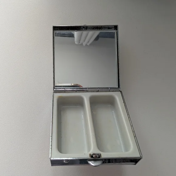 Brighton Silver Pill Box with Blue and Clear Stones - Picture 6 of 6